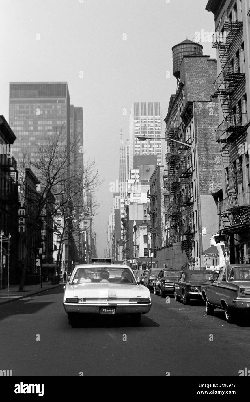 Straßenverkehr in New York, 1967. Street traffic in New York, 1967. Stock Photo