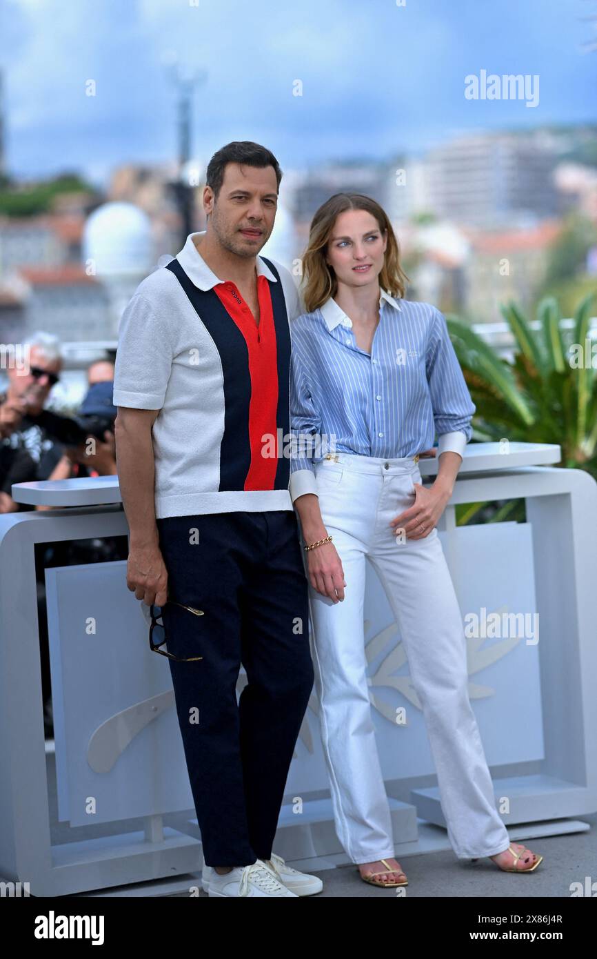 Cannes, France. 23rd May, 2024. Laurent Lafitte and Adele Simphal ...