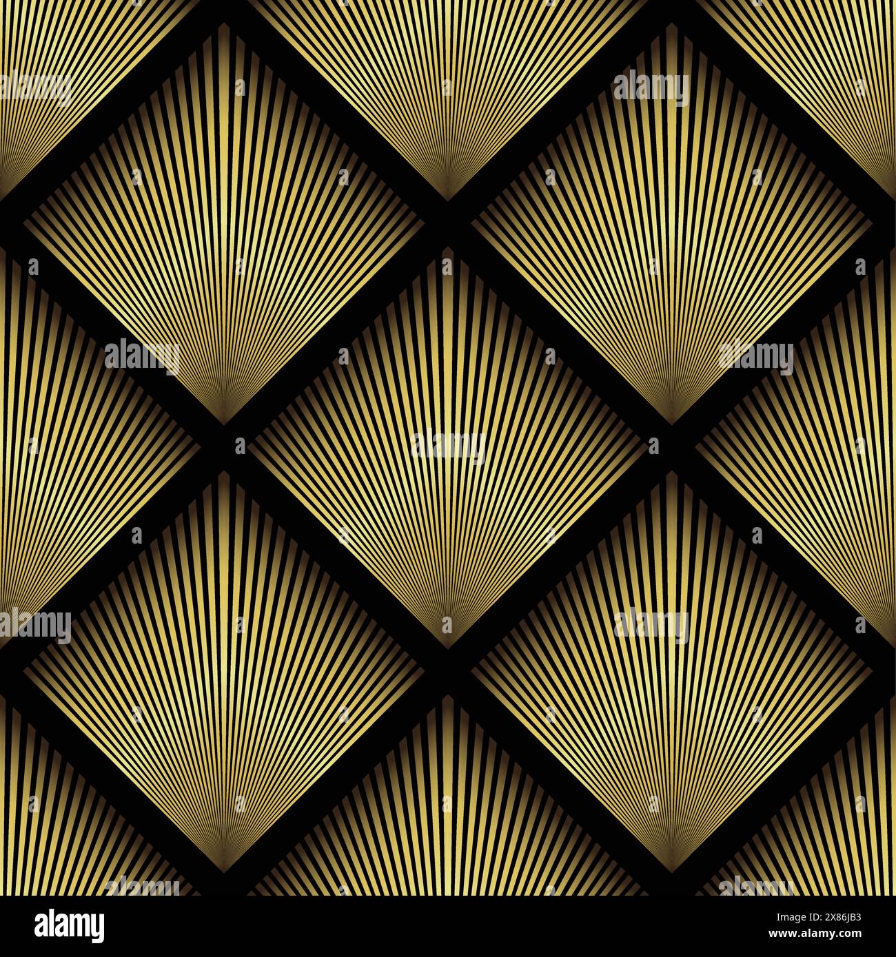 Art Deco Wallpaper. Black and gold seamless pattern in roaring twenties ...