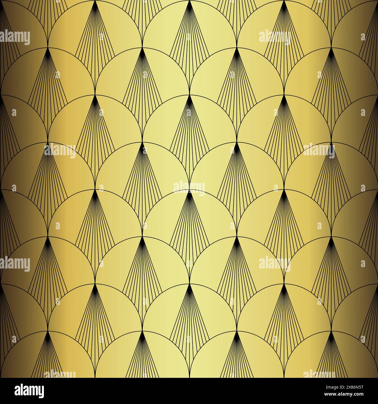 Gold Pattern Art Background Art Deco Wallpaper. Black and gold seamless pattern in roaring twenties ...