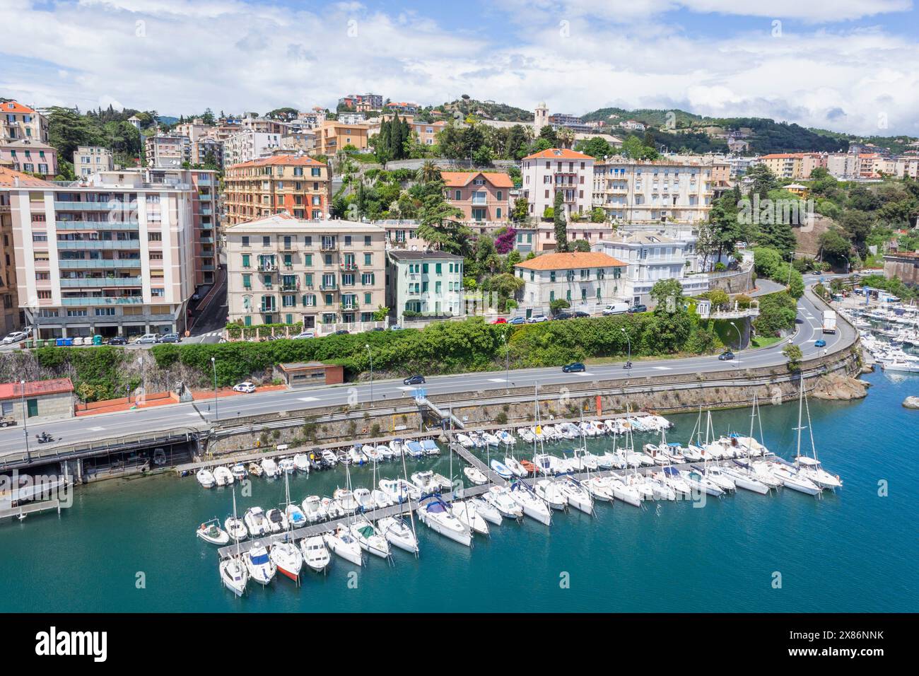 Savona, Liturgia, Italy. Yachts moored in the port of Savona. Stock Photo