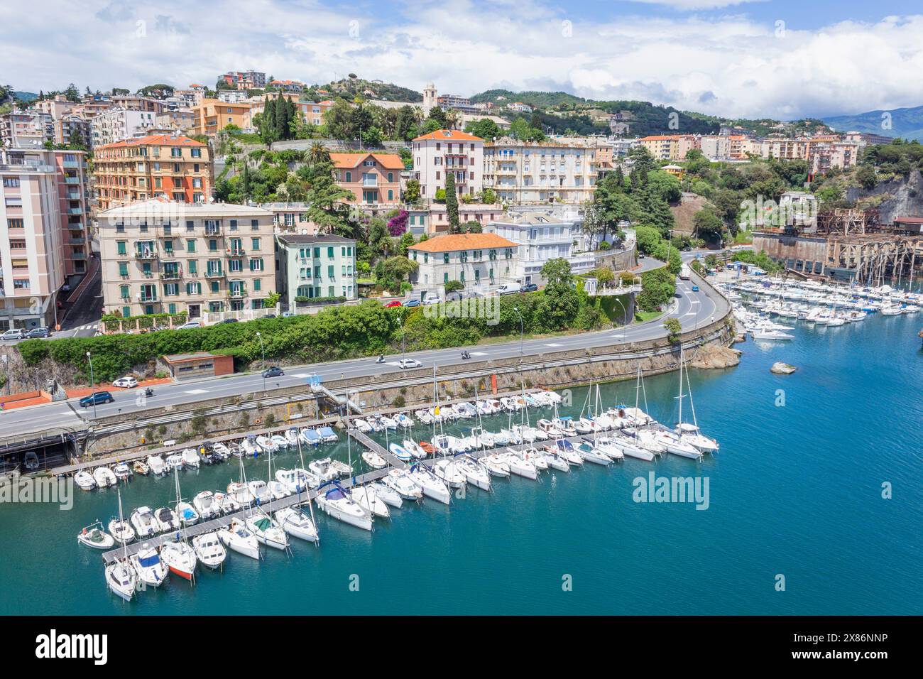 Savona, Liturgia, Italy. Yachts moored in the port of Savona. Stock Photo