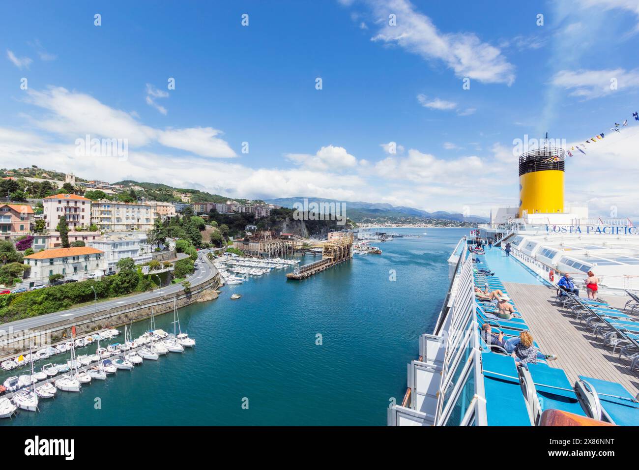 Savona, Liturgia, Italy. Yachts moored in the port of Savona. Stock Photo