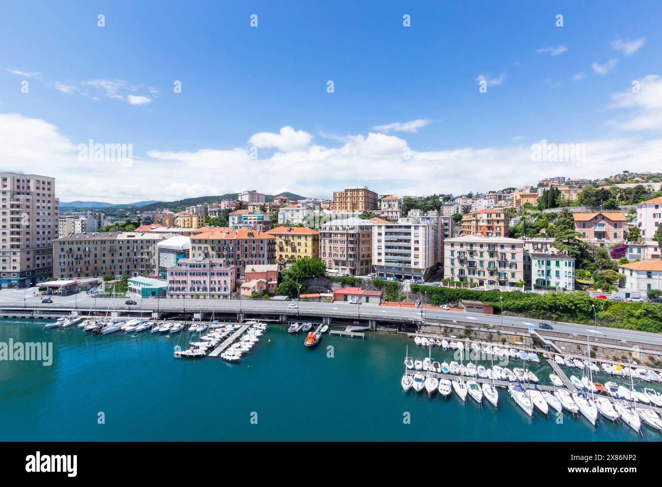 Savona, Liturgia, Italy. Yachts moored in the port of Savona. Stock Photo