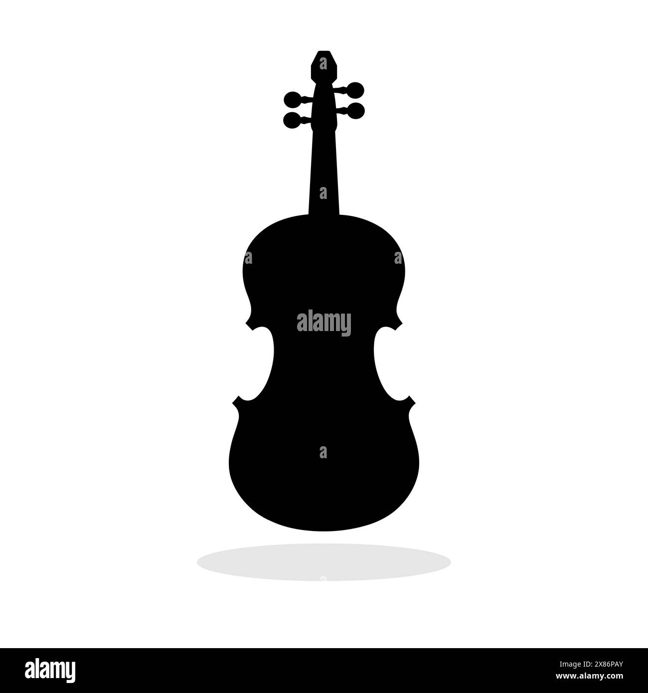 Violin icon. Black silhouette of violin. Musical instrument. Stock Vector