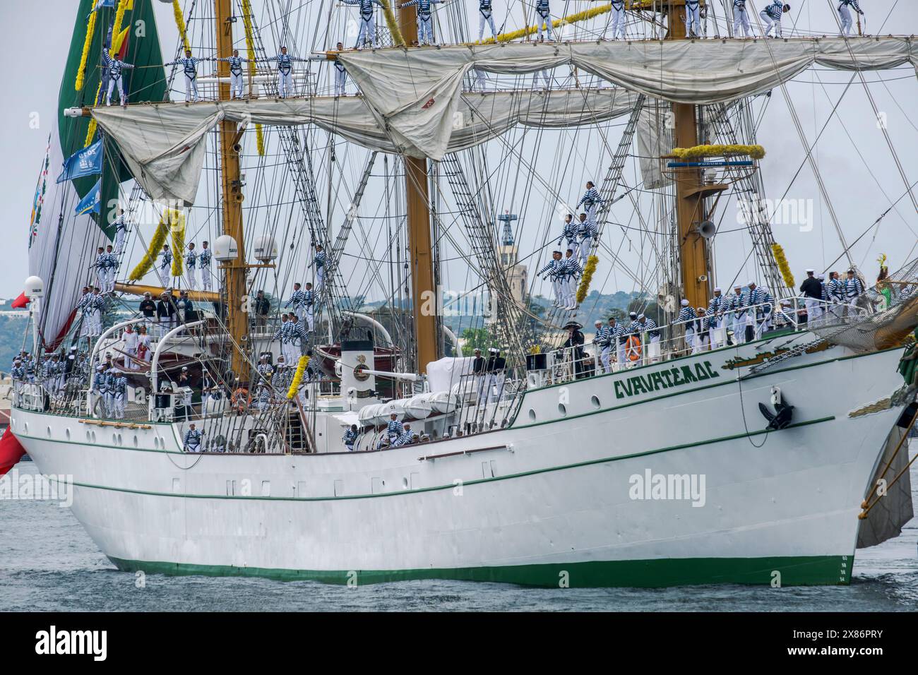 San Diego, USA. 16th May, 2024. The ARM Cuauhtémoc Sail Training Ship is now dockside at the B Street Pier and open for tours. The tall ship is a period-correct replica built in 1982 for the Mexican Navy. Since its commissioning, the ship has visited 228 ports in 73 countries in its history helping to train Mexican sailors and sharing the goodwill of the Mexican people, May 16, 2024, San Diego. **NO SALES IN SAN DIEGO-SAN DIEGO OUT** Credit: Sipa USA/Alamy Live News Stock Photo