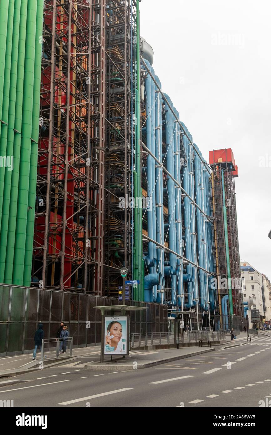 Paris, April 19th 2024 A view of the The Centre Pompidou, Le Centre