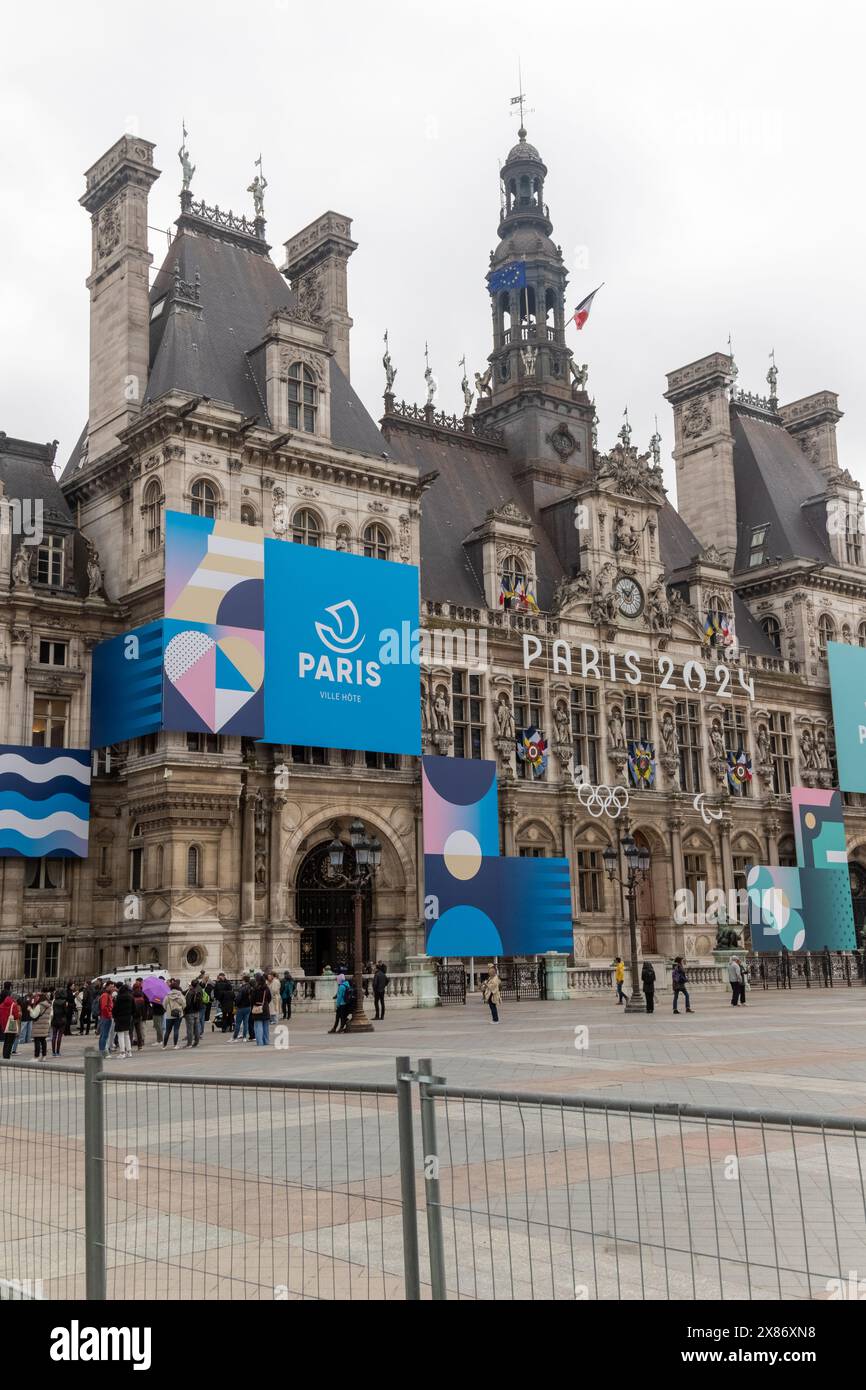 Paris April 19th 2024 A View Of The Hotel De Ville The Paris City Paris April 19th 2024 A View Of The Hotel De Ville The Paris City