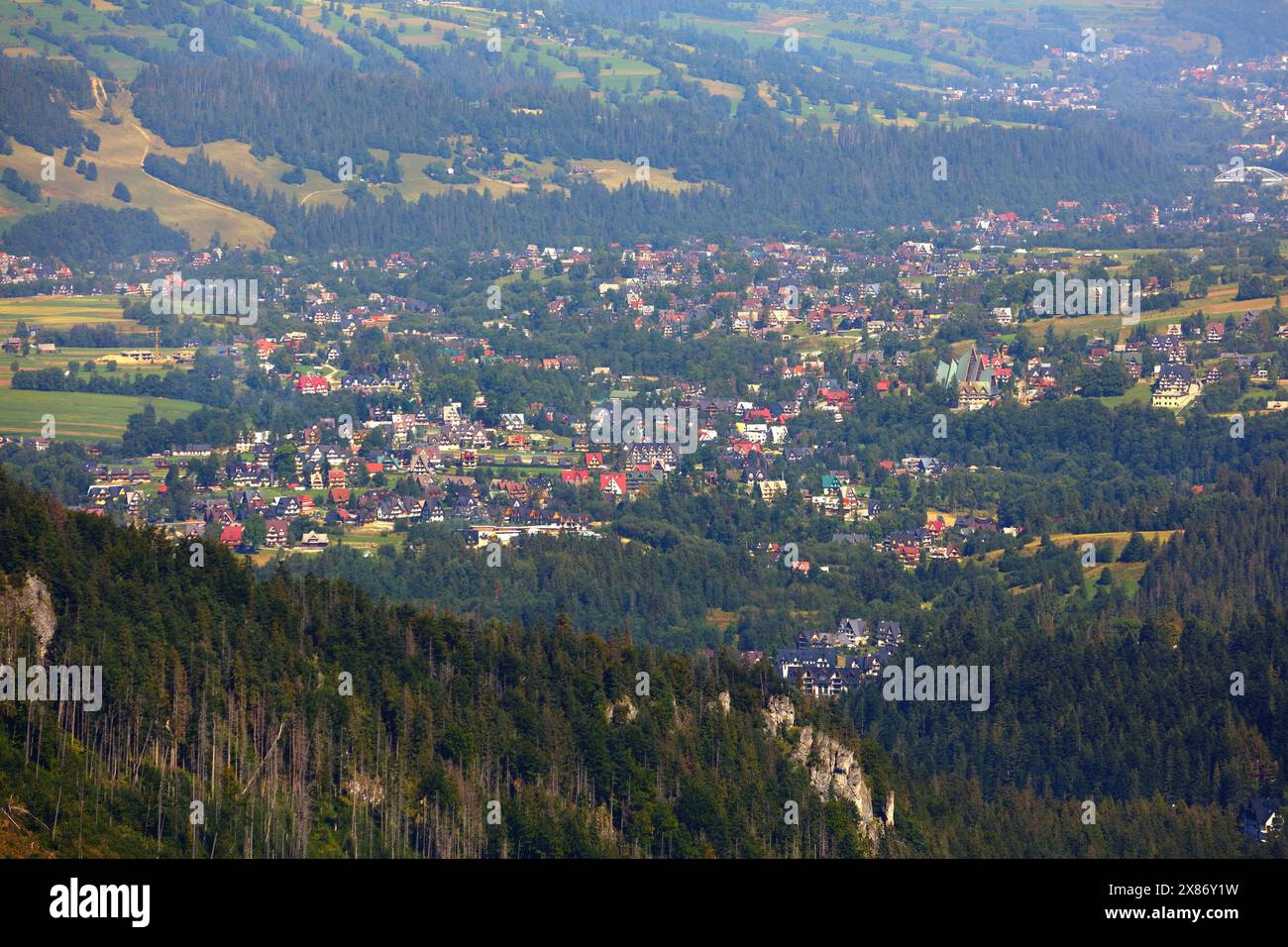 Zakopane in Poland. Mountain destination resort town in Poland. Olcza and Cyhrla districts. Stock Photo