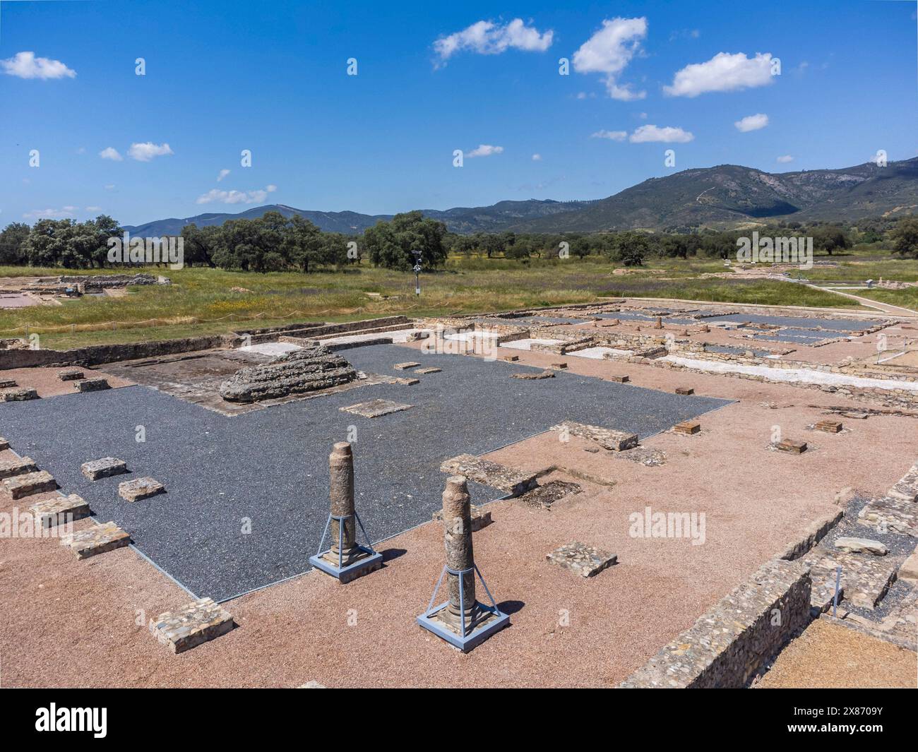 Arucci Turobriga, 1st century Hispano-Roman city, Aroche,Huelva, Andalusia, Spain Stock Photo