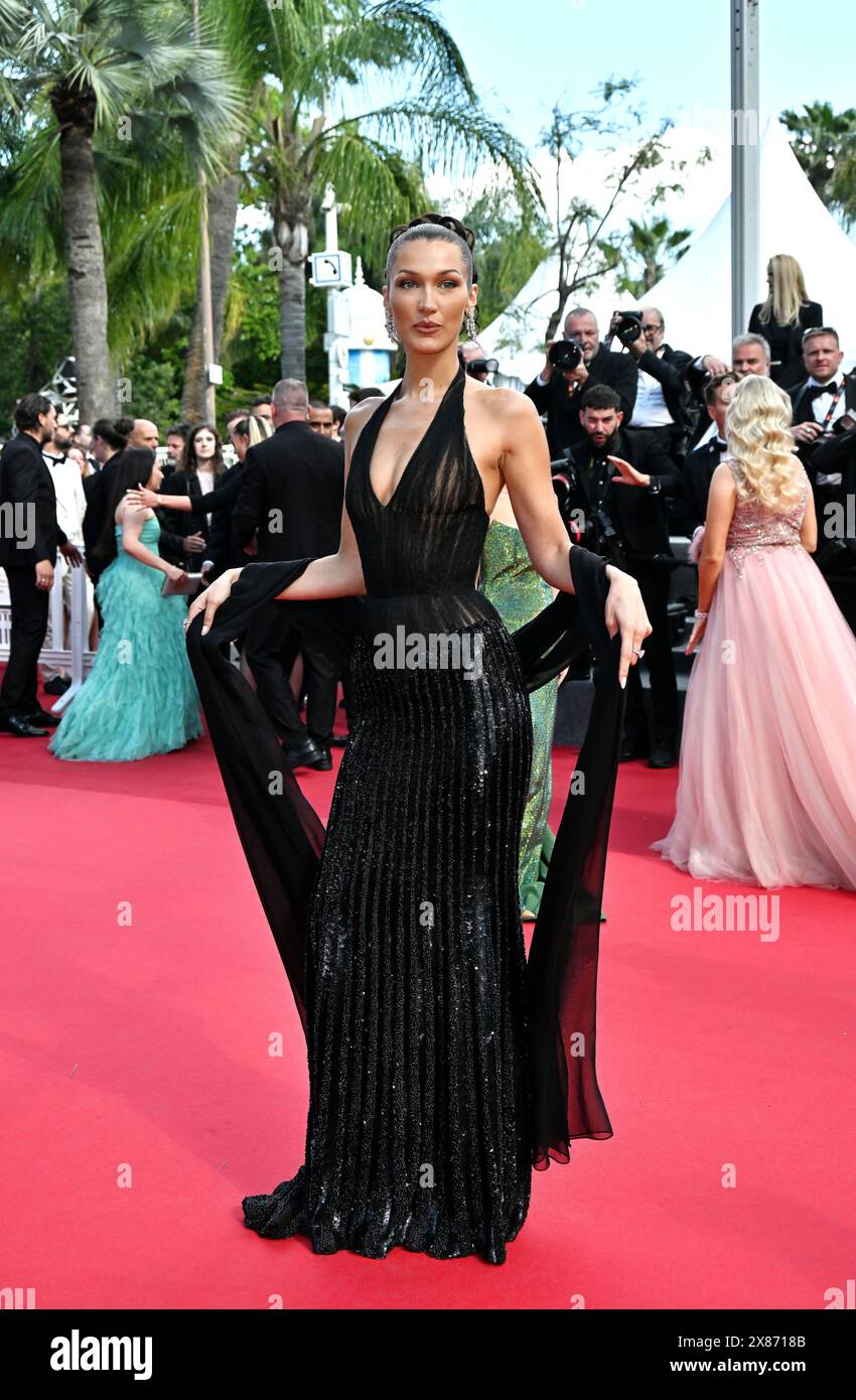 Cannes, France. 23rd May, 2024. Cannes, 77th Cannes Film Festival 2024 Red Carpet of the film L'amour ouf (Beating hearts) In the photo: Bella Hadid Credit: Independent Photo Agency/Alamy Live News Stock Photo