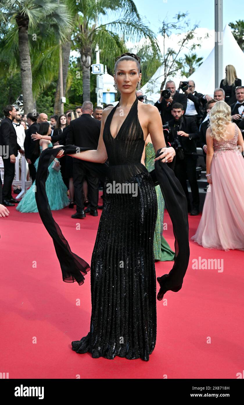 Cannes, France. 23rd May, 2024. Cannes, 77th Cannes Film Festival 2024 Red Carpet of the film L'amour ouf (Beating hearts) In the photo: Bella Hadid Credit: Independent Photo Agency/Alamy Live News Stock Photo