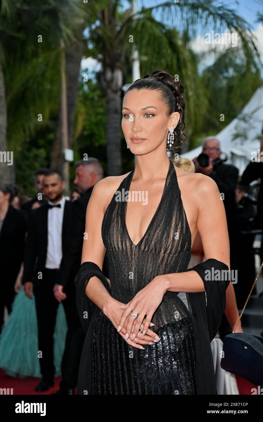 Cannes, France. 23rd May, 2024. Cannes, 77th Cannes Film Festival 2024 Red Carpet of the film L'amour ouf (Beating hearts) In the photo: Bella Hadid Credit: Independent Photo Agency/Alamy Live News Stock Photo