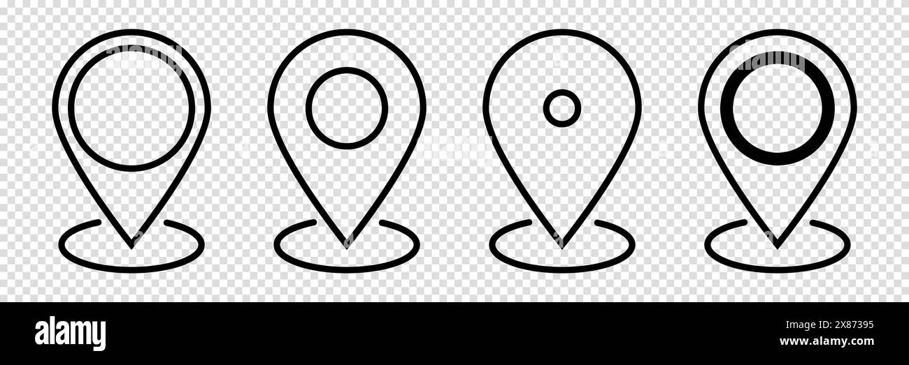 Set of Location pin icons. GPS marker. Vector illustration Stock Vector ...