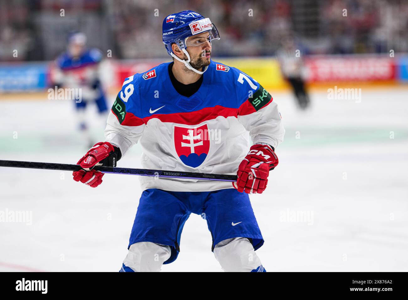 PRAGUE, CZECH REPUBLIC 23 MAY, 2024Mascot Bob. The game of IIHF 2024