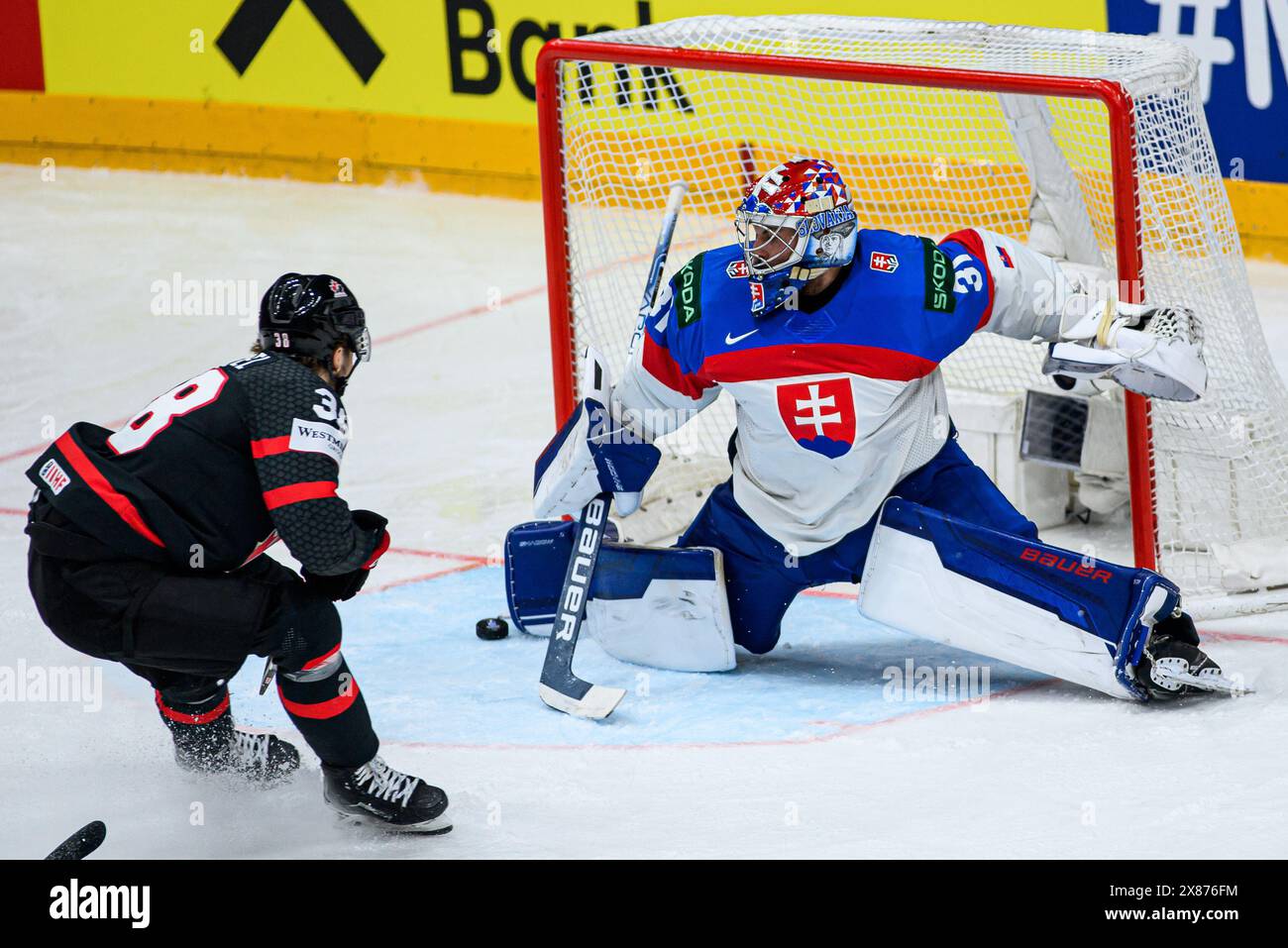 PRAGUE, CZECH REPUBLIC 23 MAY, 2024Mascot Bob. The game of IIHF 2024
