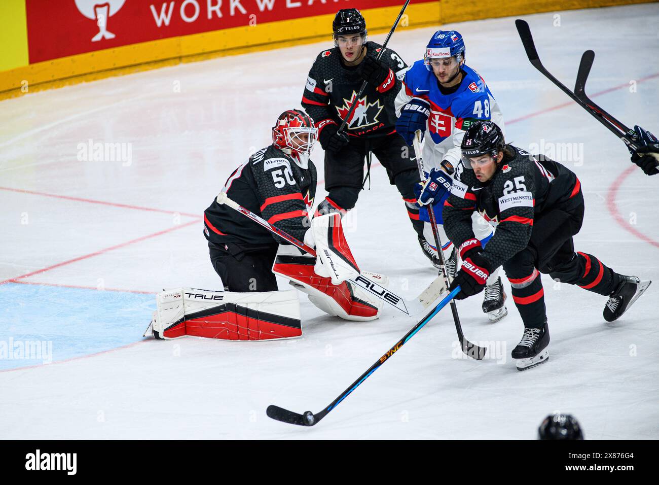 PRAGUE, CZECH REPUBLIC 23 MAY, 2024Mascot Bob. The game of IIHF 2024