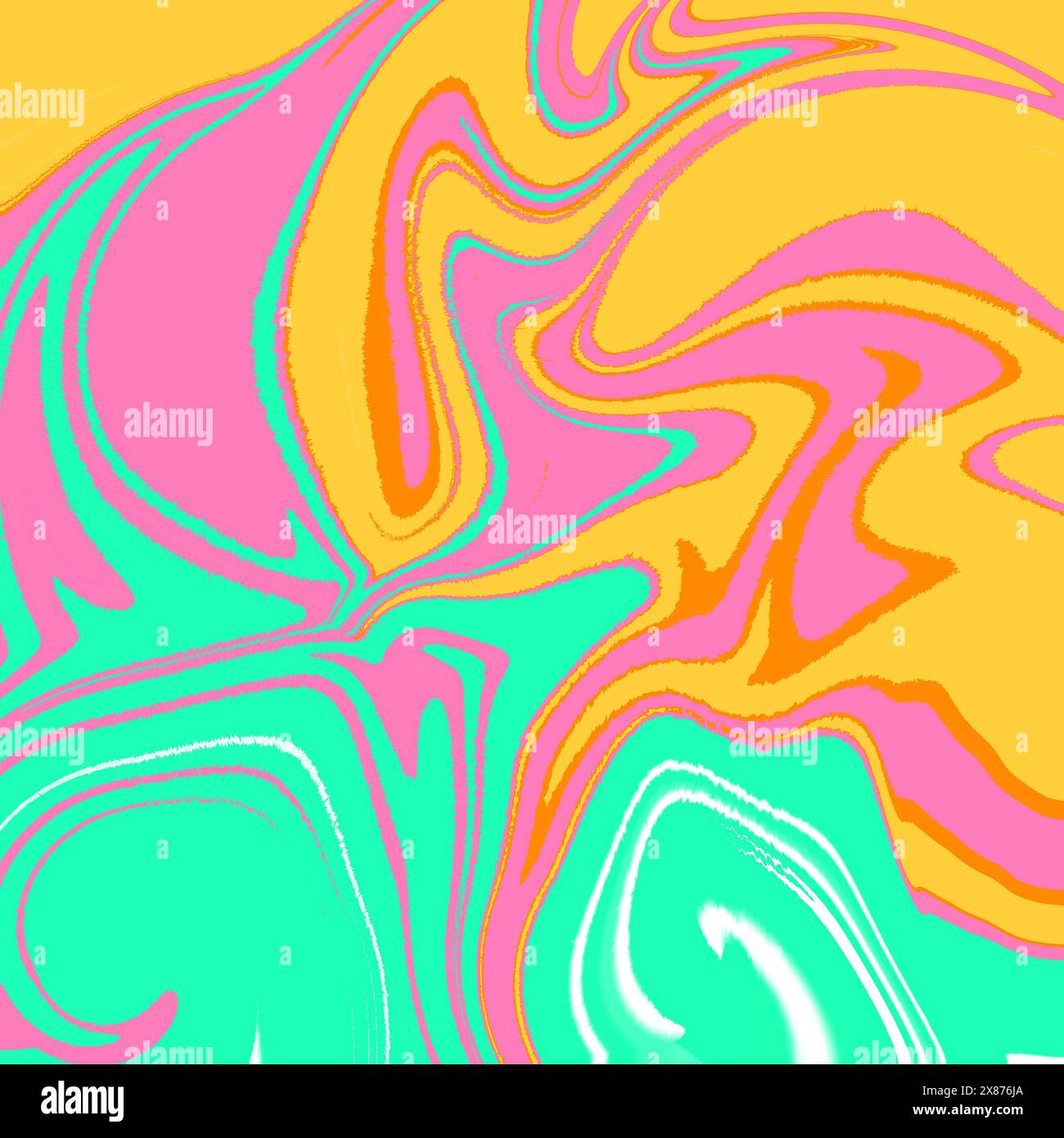 Fluid Multicolor Liquid Background. Raster Illustration of Vivid Bright Colored. Stock Photo