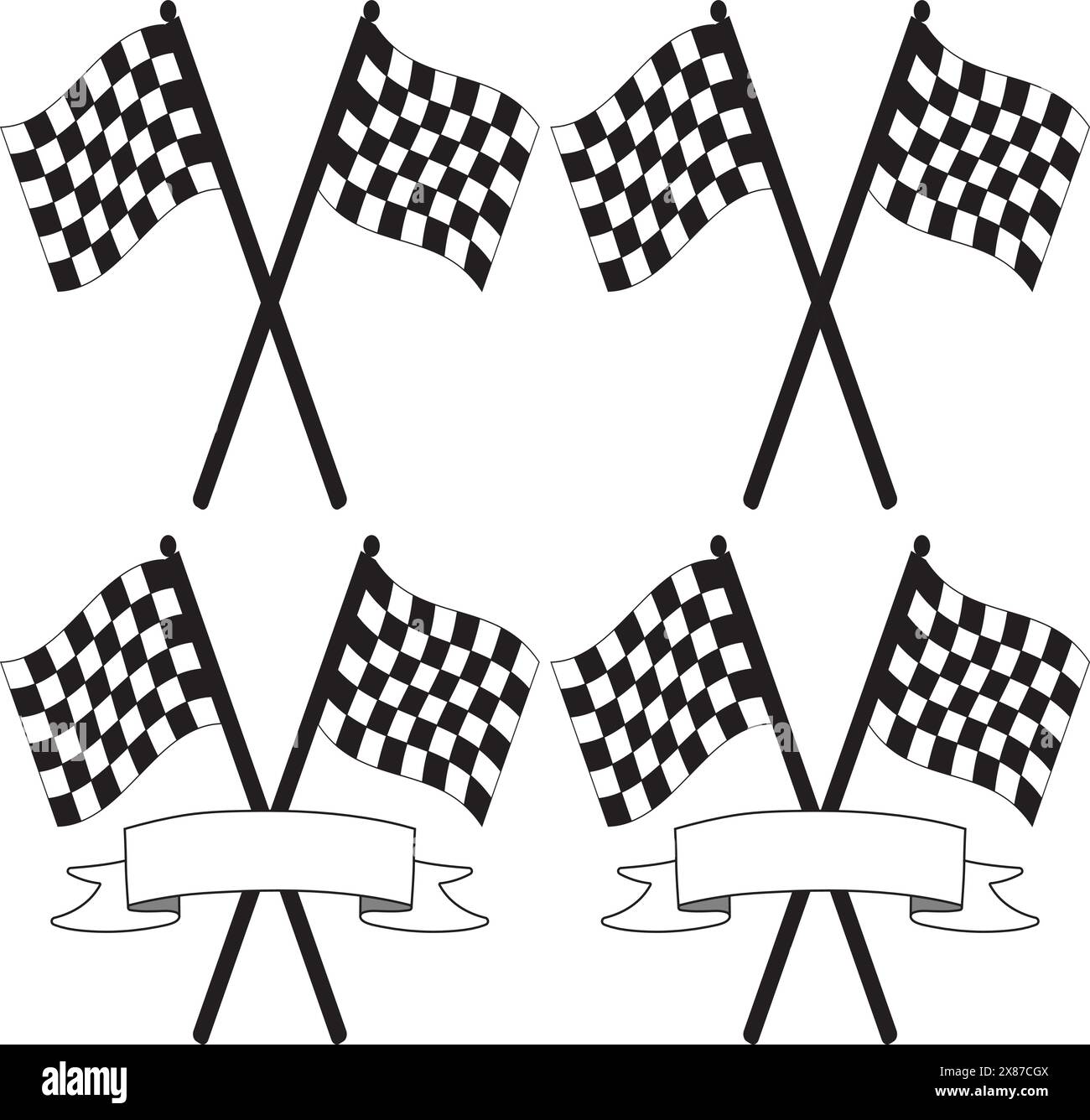 Chequered flag, Checkered Flag vector illustration with and without a ...