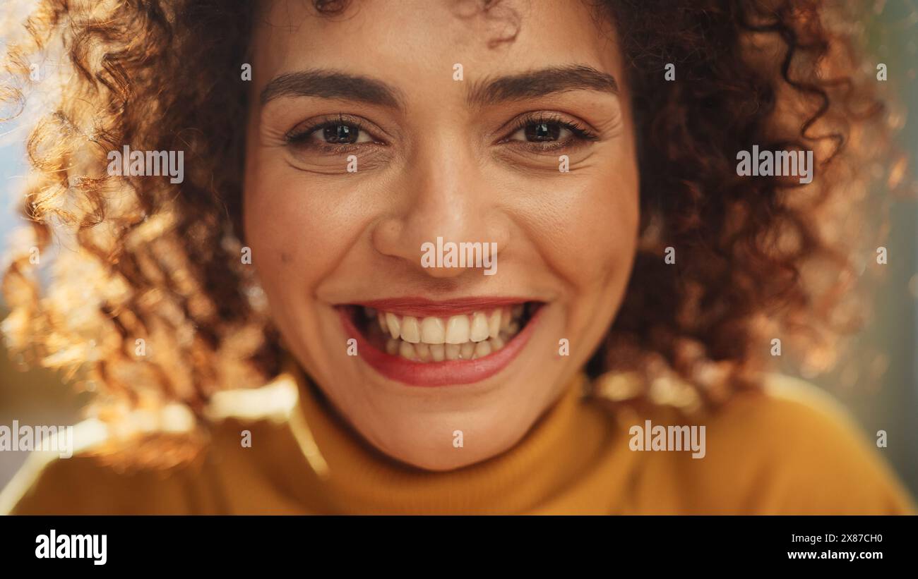 Close Up Portrait of a Young Middle Eastern Woman with Short Curly Hair ...