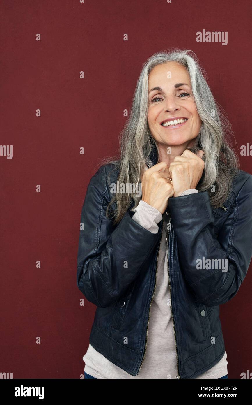 Mature woman in leather hi-res stock photography and images - Alamy