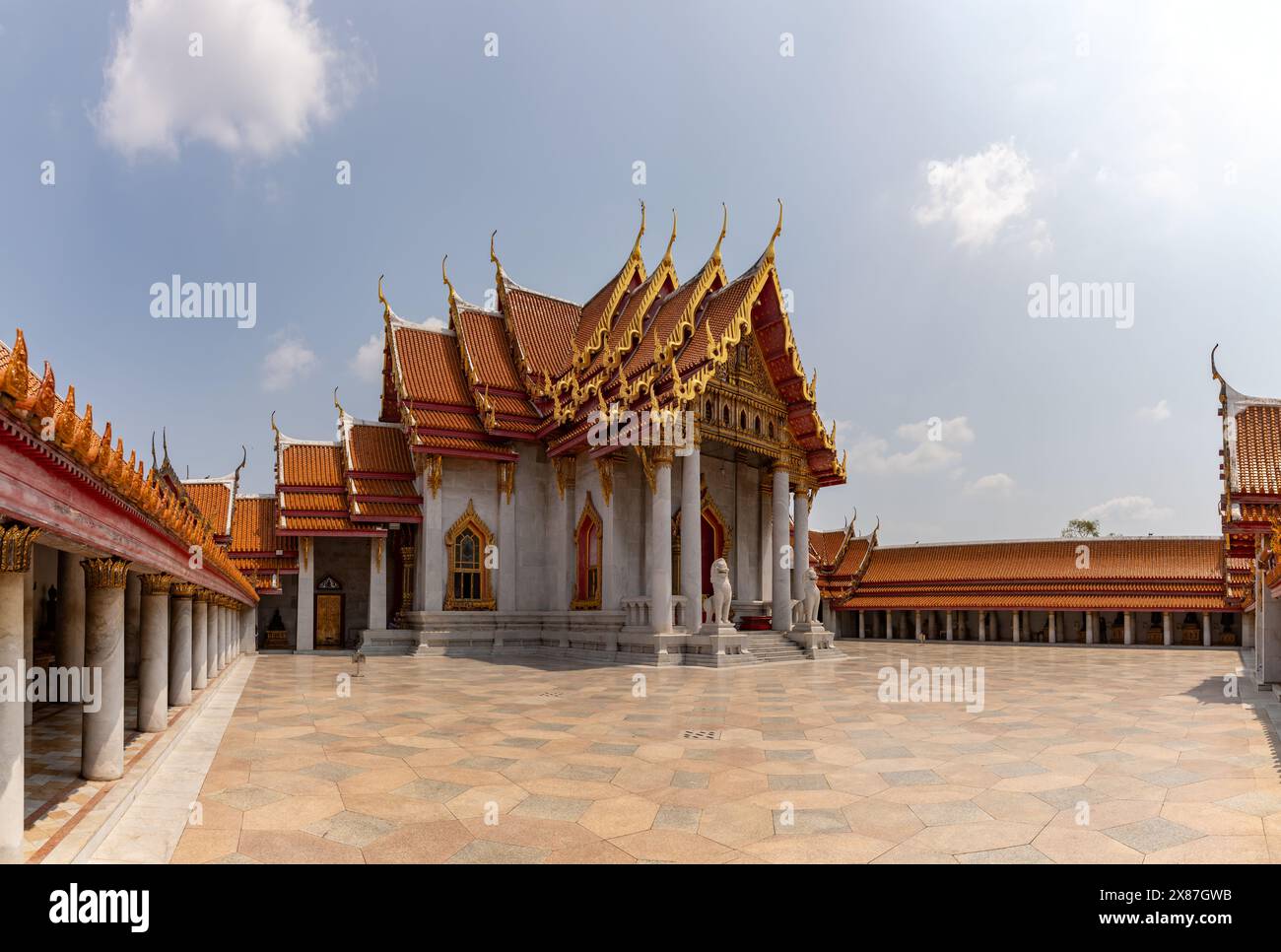 A picture of the Wat Benchamabophit Dusitwanaram Temple. Stock Photo