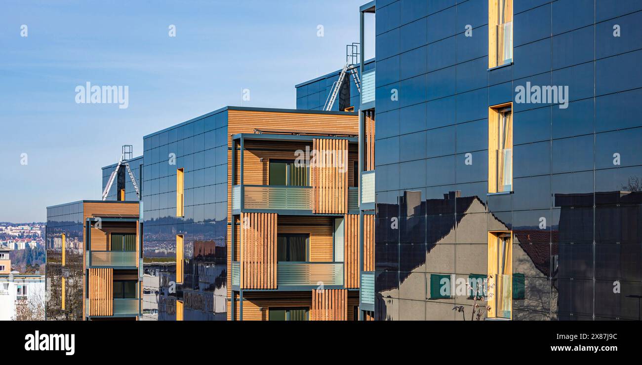 Germany, Baden-Wurttemberg, Stuttgart, Modern suburban apartments with ...