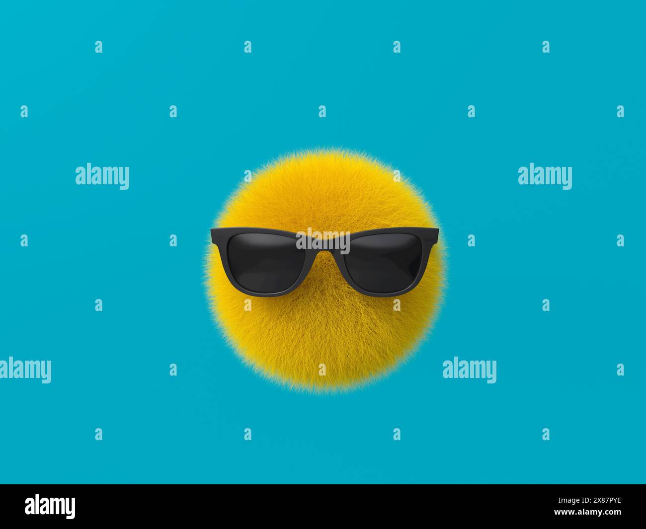 3d fluffy emoji wearing sunglasses stock photo alamy