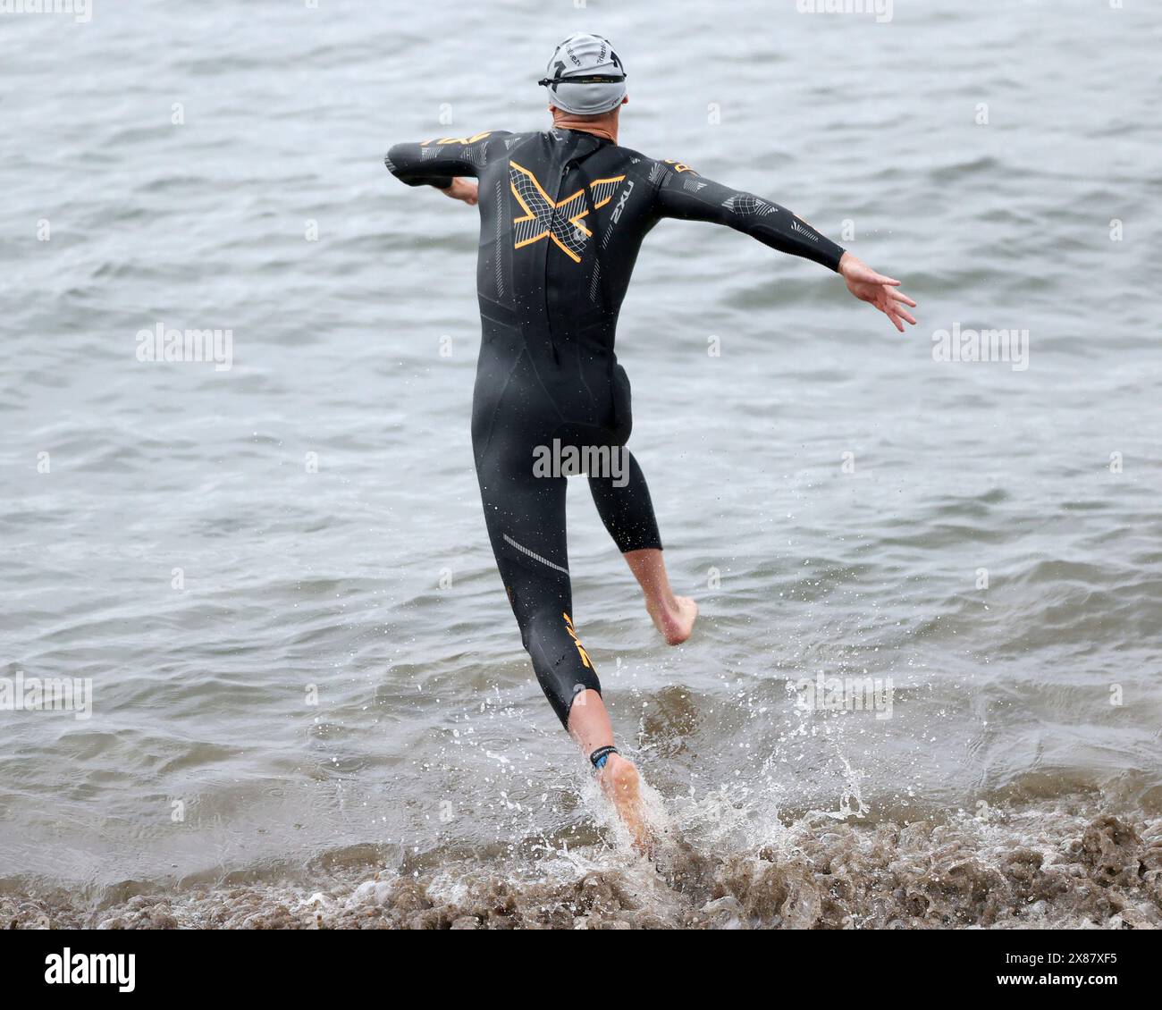 Jamie Riddle, of South Africa, at the 2024 World Triathlon Cup ...