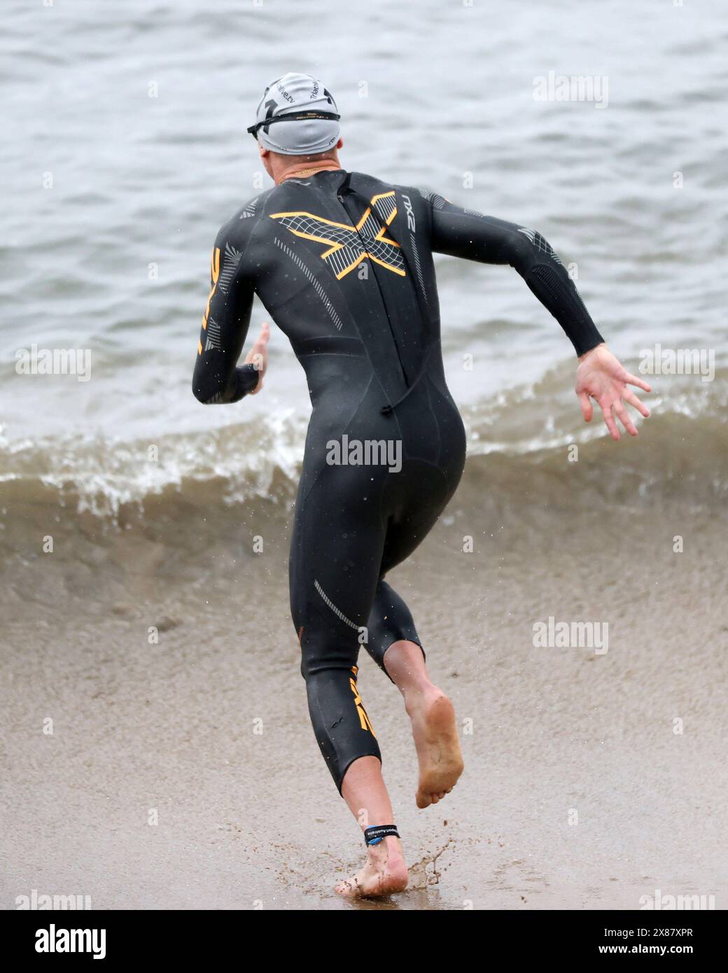Jamie Riddle, of South Africa, at the 2024 World Triathlon Cup ...
