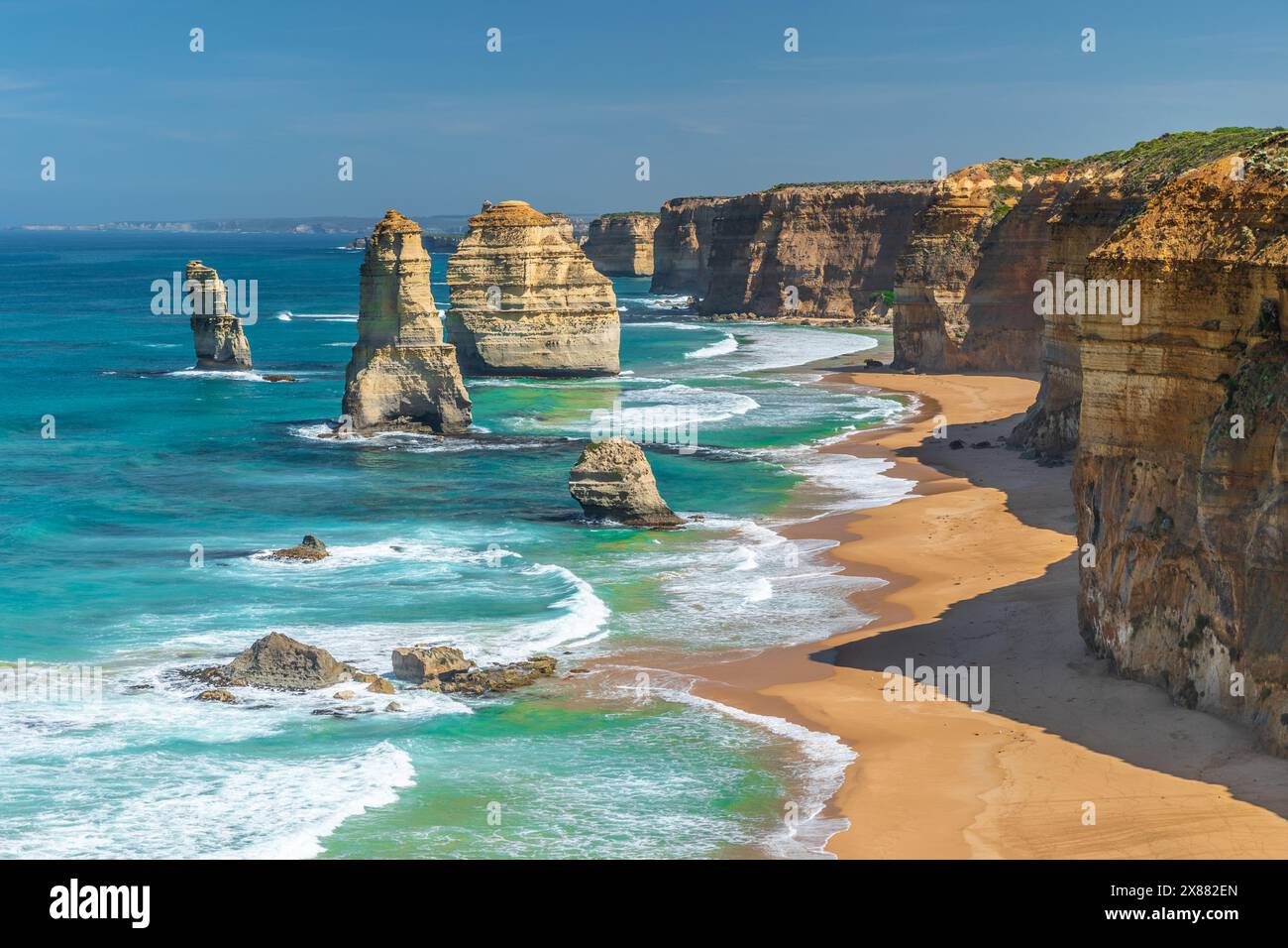 The 'Twelve Apostles' on the Great Ocean Road in Victoria, Australia,. Stock Photo