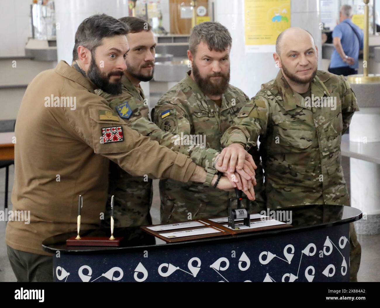 KYIV, UKRAINE - MAY 23, 2024 - Ukrposhta Marketing Director Maksym ...