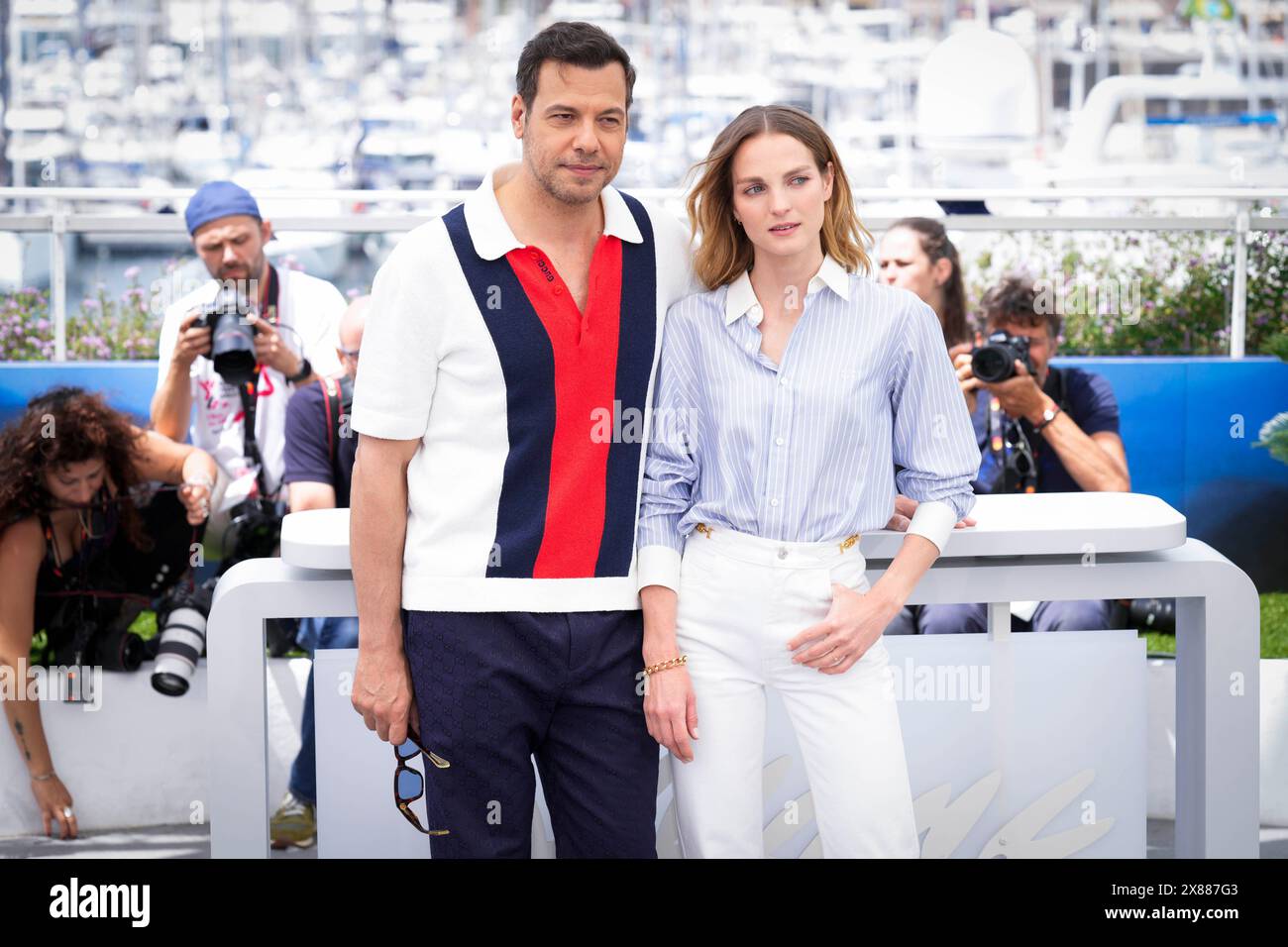 Cannes, France. 23rd May, 2024. Laurent Lafitte and Adele Simphal ...