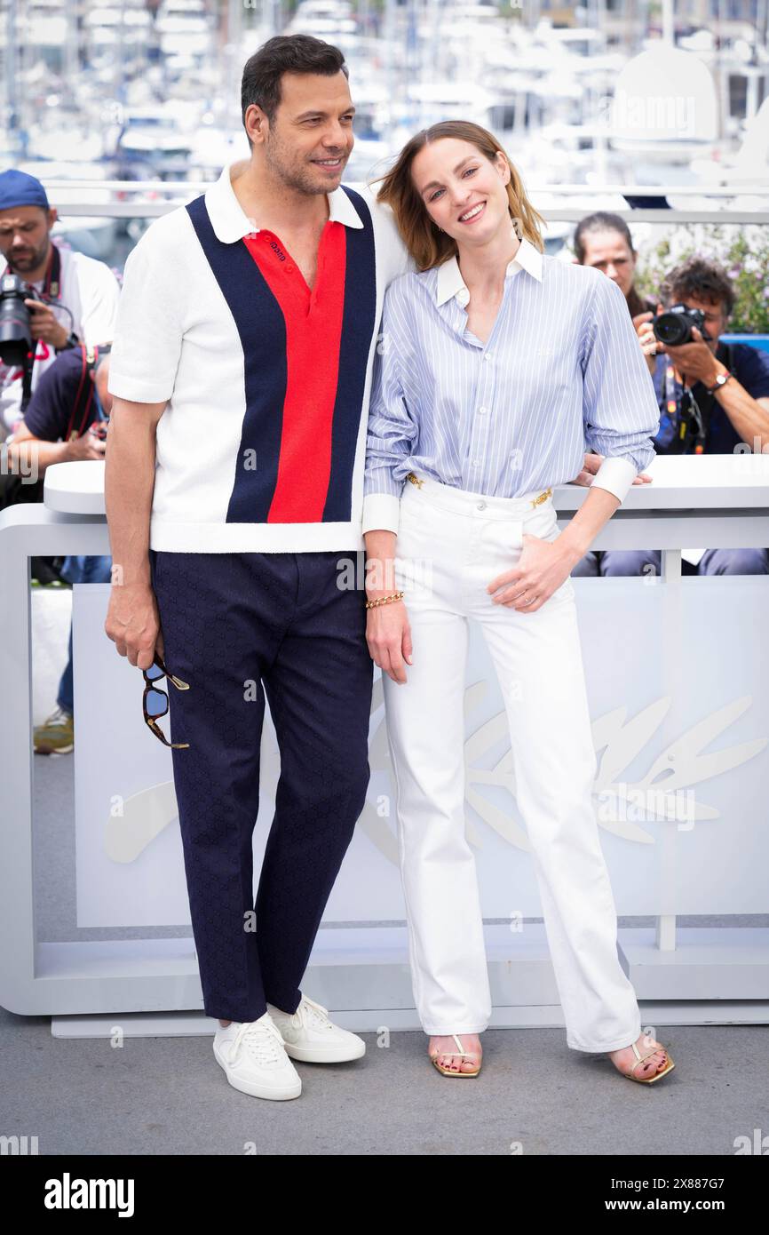 Cannes, France. 23rd May, 2024. Laurent Lafitte and Adele Simphal ...