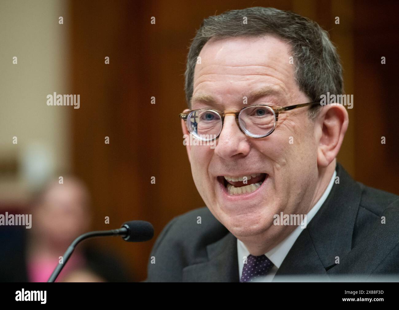 Washington, United States Of America. 23rd May, 2024. Northwestern University President Michael Schill appears before a House Committee on Education and the Workforce hearing 'Calling for Accountability: Stopping Antisemitic College Chaos' in the Rayburn House Office Building in Washington, DC, Thursday, May 23, 2024. Credit: Rod Lamkey/CNP/Sipa USA Credit: Sipa USA/Alamy Live News Stock Photo