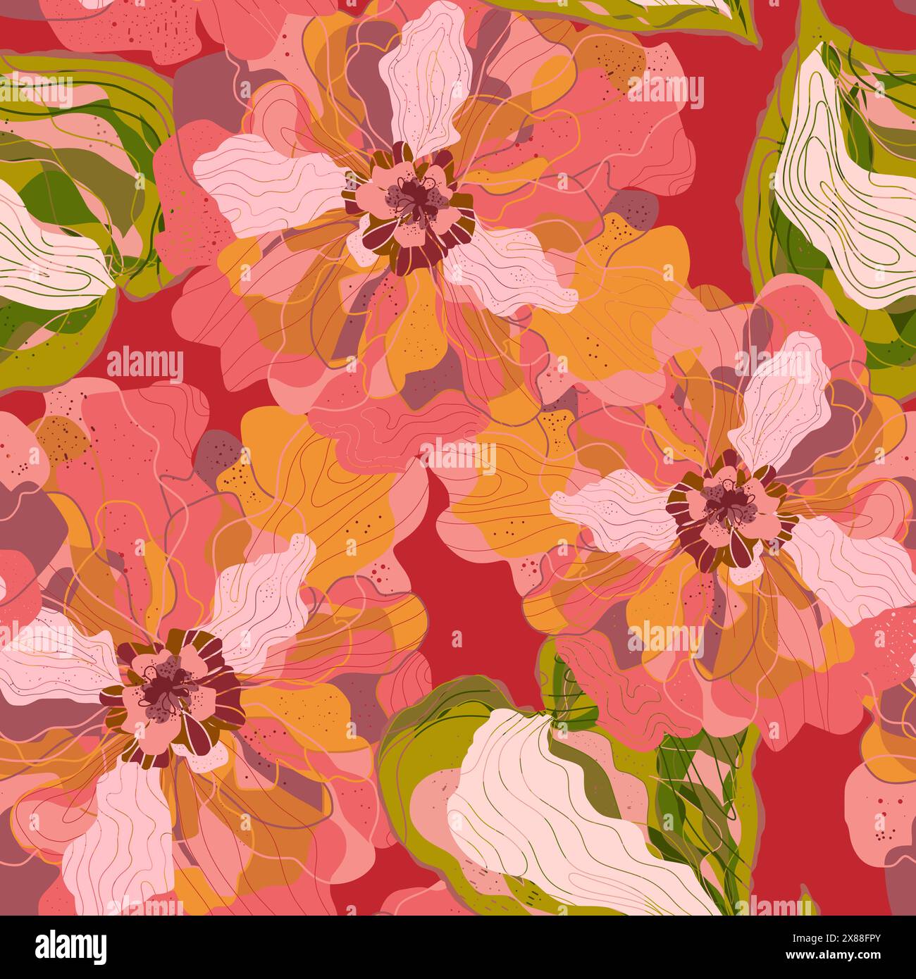 Vector seamless overlapping pattern Stock Vector Image & Art - Alamy