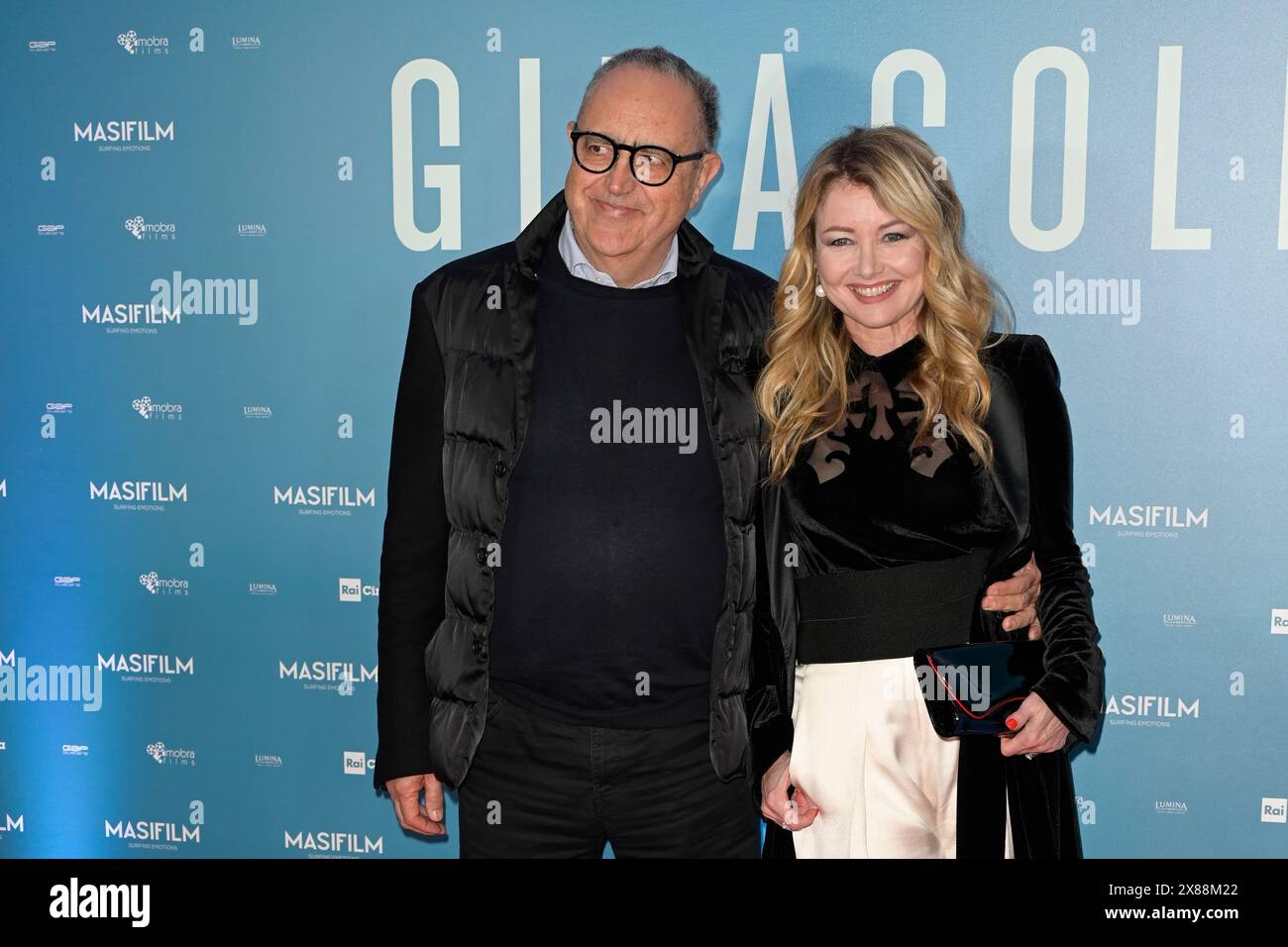 Rome, Italy. 23rd May, 2024. Cesare San Mauro (l) and Angela Melillo (r) attend the red carpet of premiere of movie ''Girasoli'' at Cinema Adriano. (Credit Image: © Mario Cartelli/SOPA Images via ZUMA Press Wire) EDITORIAL USAGE ONLY! Not for Commercial USAGE! Stock Photo