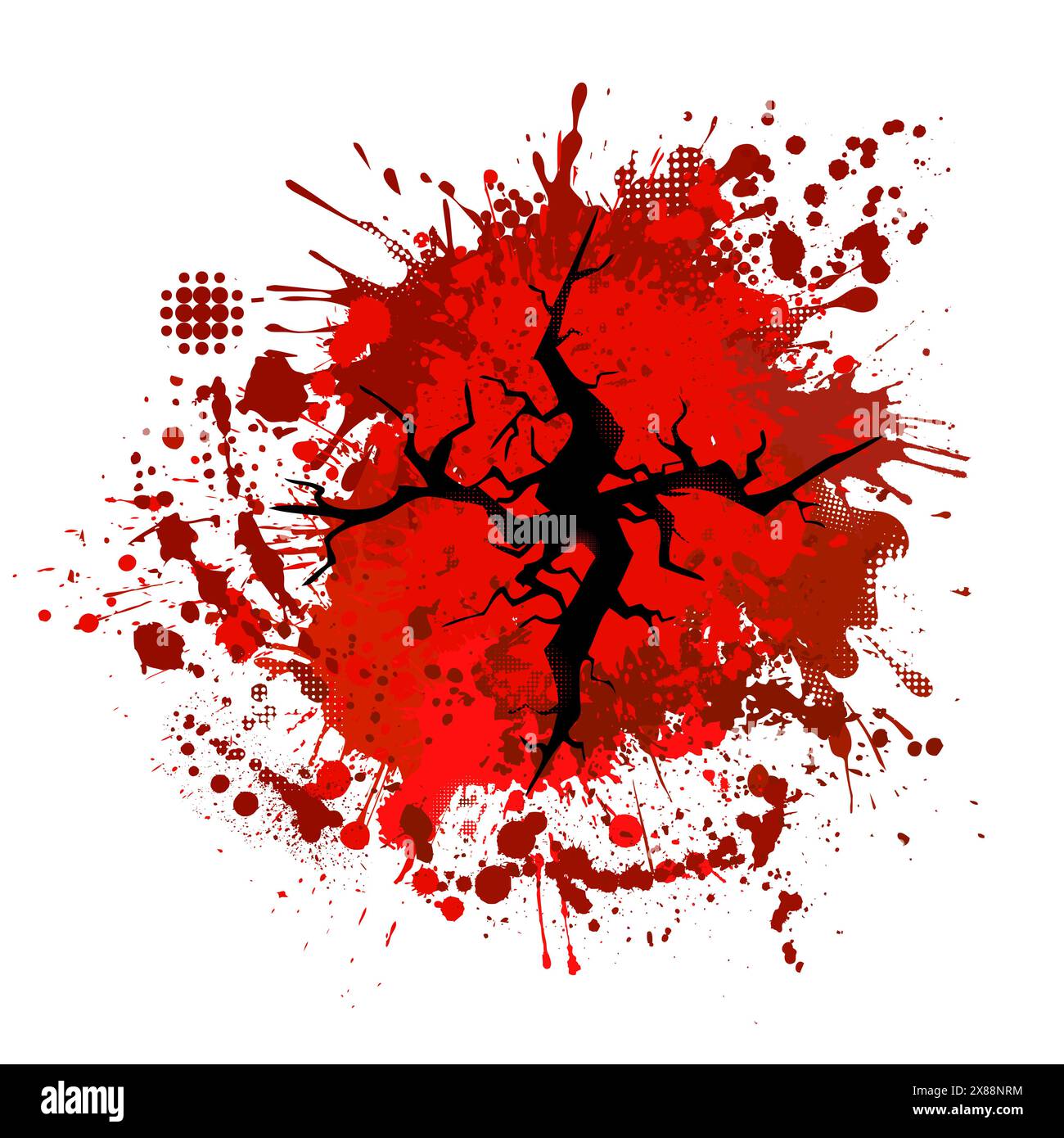 Religious cross. bloody cross, hand drawing. Not AI, Vector illustration Stock Vector