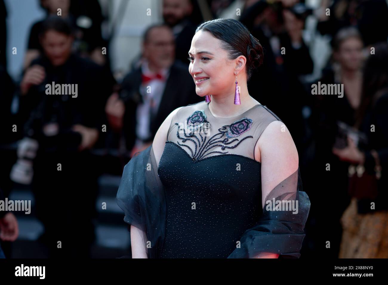 Cannes, France. 23th May, 2024. Lily Gladstone attends L’amour Ouf (Beating Hearts) Screening red carpet at the 77th annual Cannes Film Festival at Palais des Festivals on May 23, 2024 in Cannes, France Stock Photo