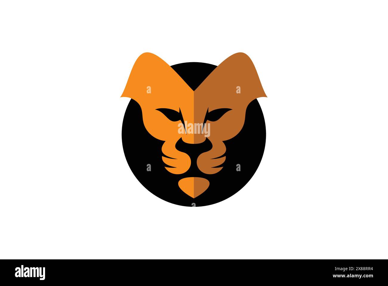 Abstract lion head logo design concept template. Stock Vector