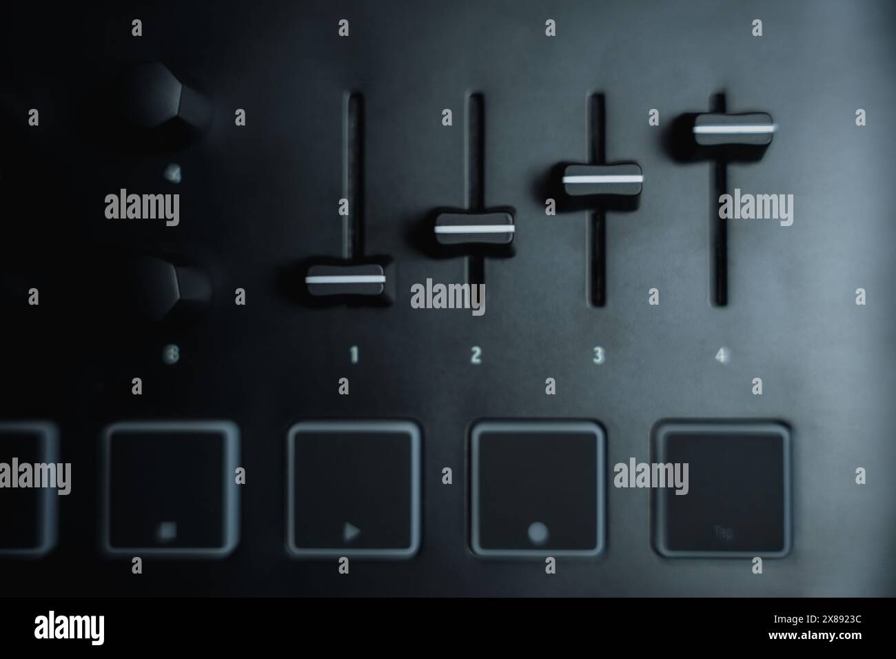 Black midi keyboard. Musical instrument. High quality photo Stock Photo