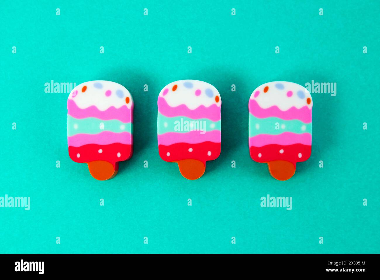 16Pcs Cute Fruit Ice Cream Shaped Erasers For Classroom Rewards Party