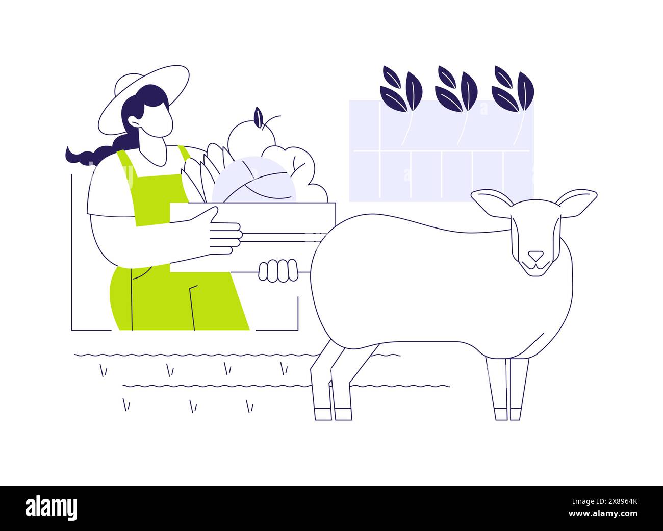Livestock and crop integration abstract concept vector illustration ...
