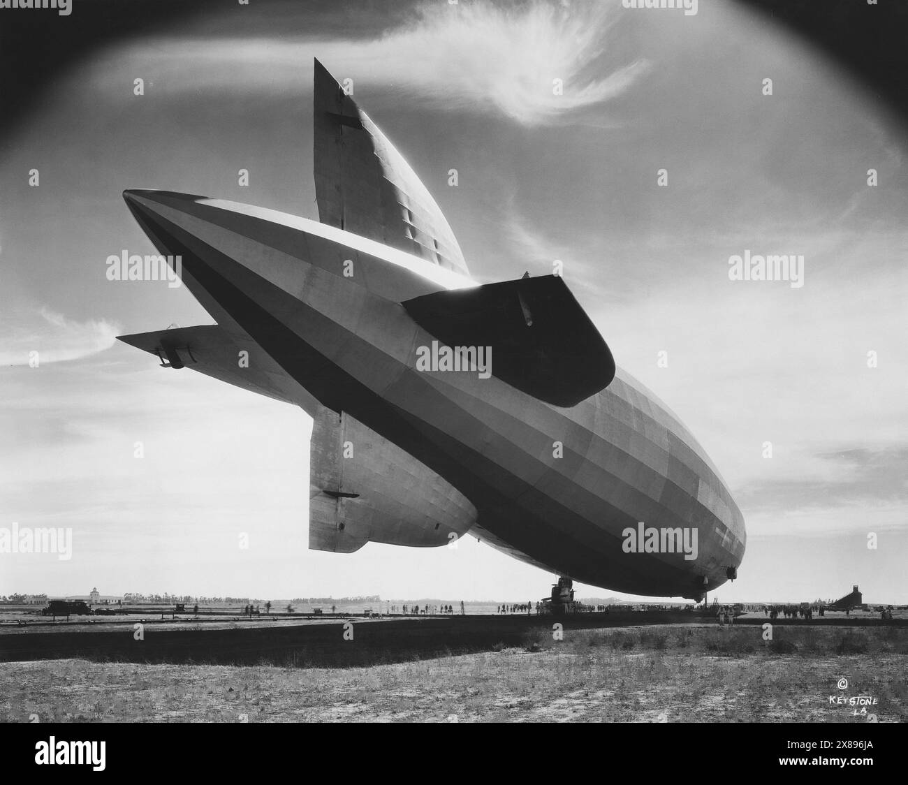 Dated, aviation, Graf Zeppelin, Los Angeles, blimp Stock Photo