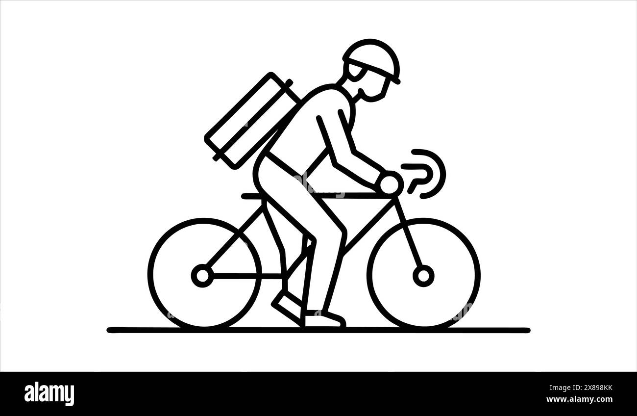 bicycle in his hands. Bicycle Icon. Vector illustration. Editable ...