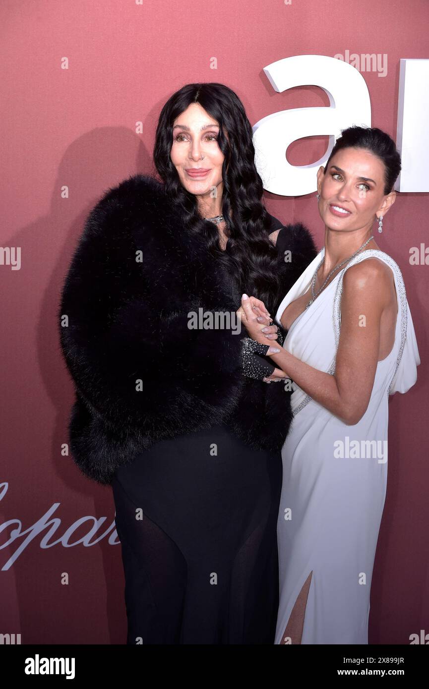 Cannes, France. 23rd May, 2024. Demi Moore and Cher arrive on the red