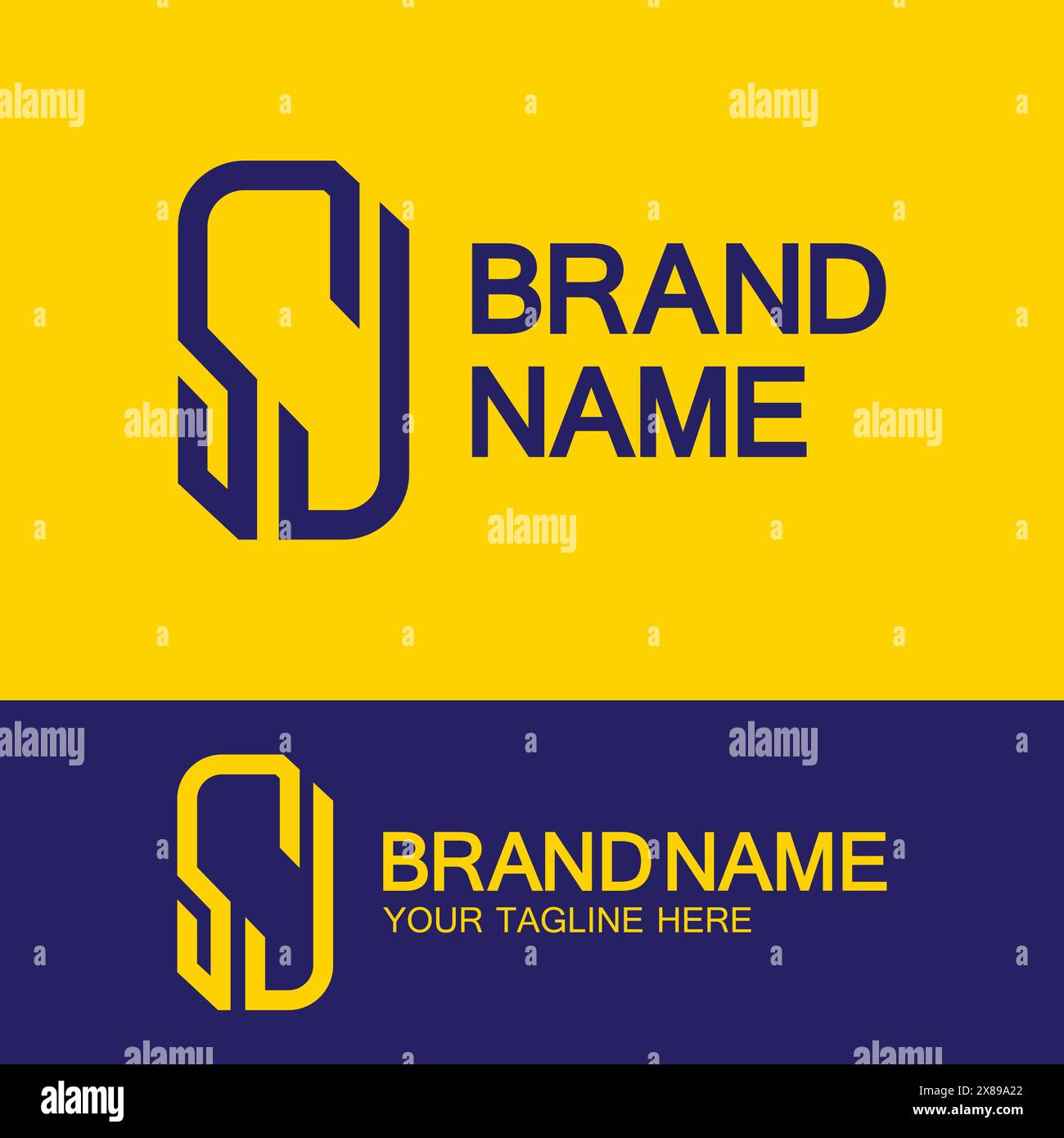 Creative letter SJ or JS monogram  simple logo design. Stock Vector