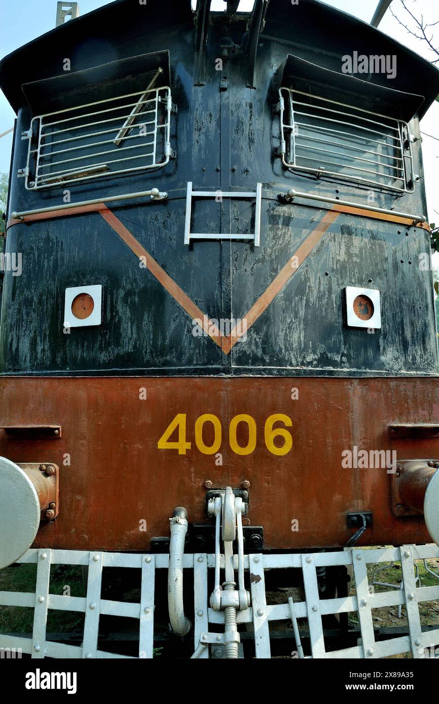 Railway engine displayed at the National Rail Museum, New Delhi, India ...