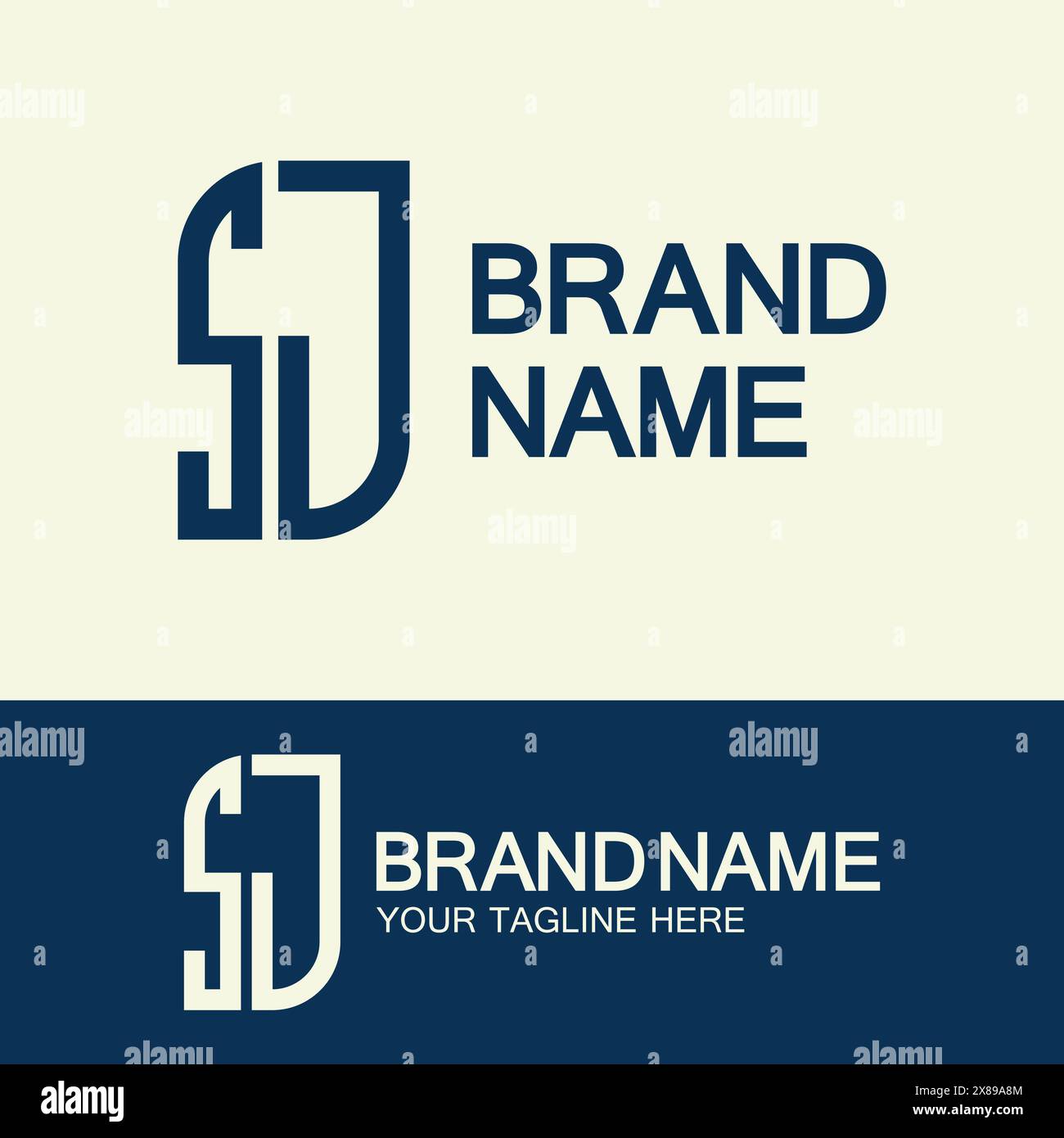 Creative letter SJ or JS monogram  simple logo design. Stock Vector