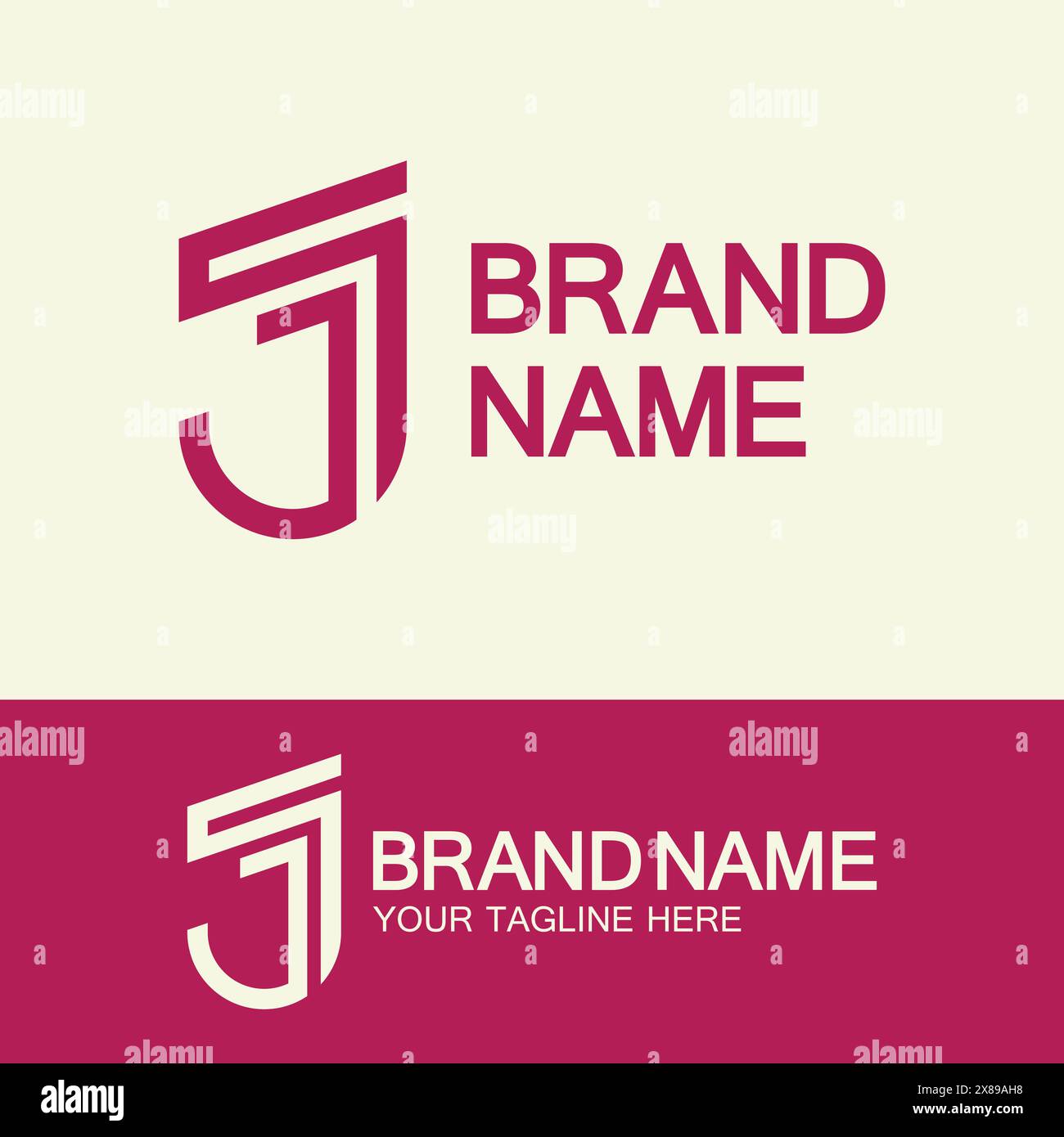 Creative letter SJ or JS monogram  simple logo design. Stock Vector